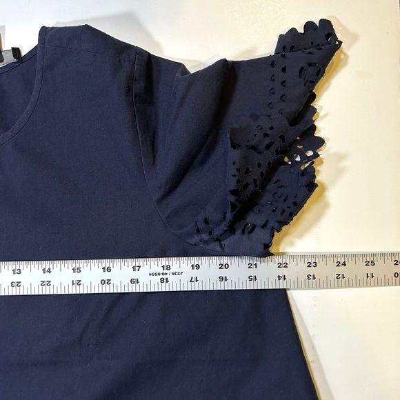 J Crew Short Sleeve Blouse Womens 4‎ Navy Blue - Picture 7 of 9